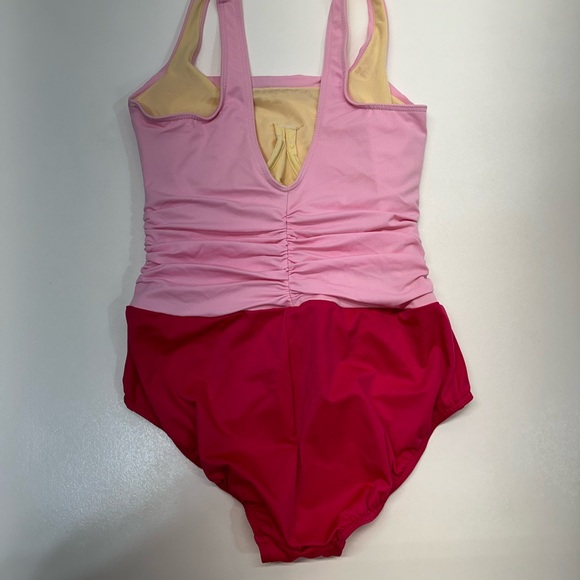 Lands End Women’s Pink Two Tone One Piece Bathing Suit Size 10 - Picture 4 of 7
